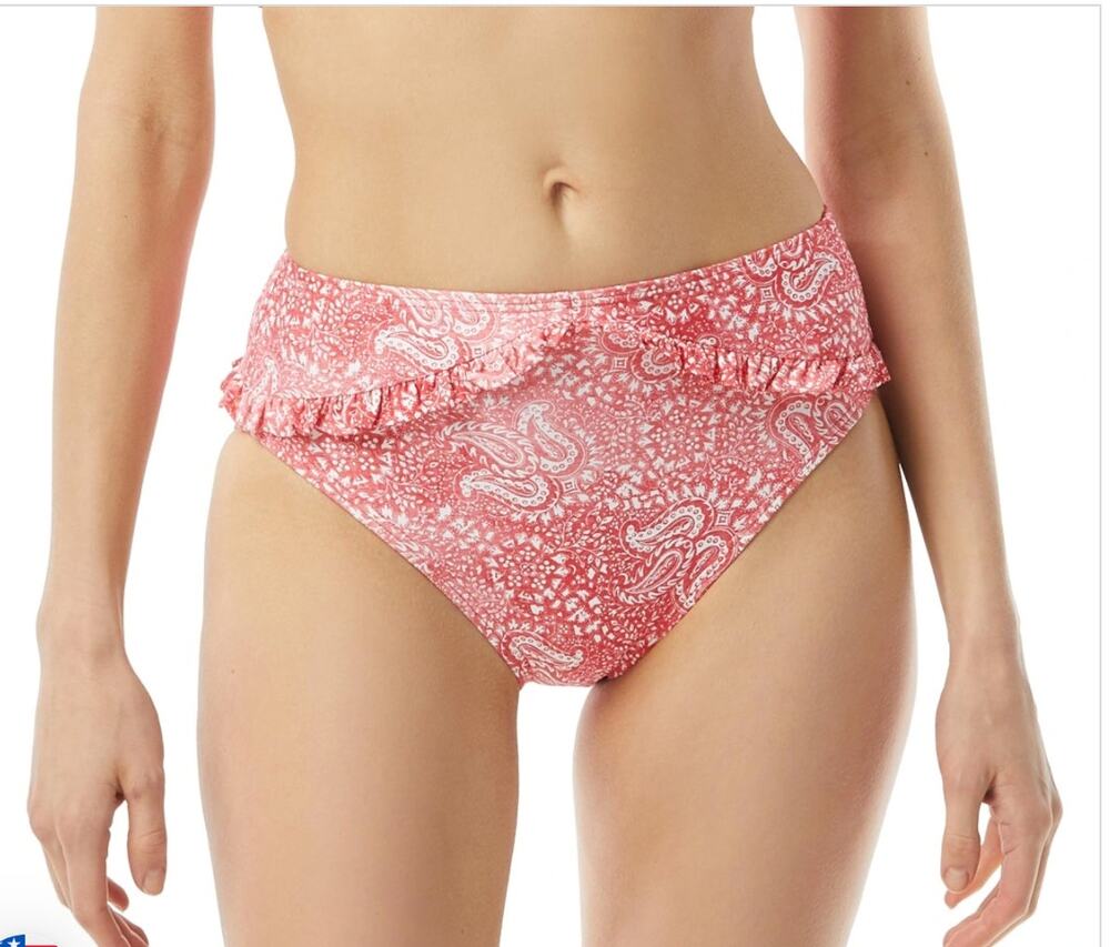 Michael Kors Paisley Ruffled High Waist Bikini Bottom XS